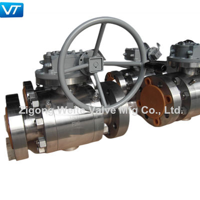 kualitas  1500LB F316 Stainless Steel Flanged Ball Valve Gearbox Actuator 4 Inch F316 Ball Valve pabrik