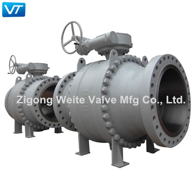Full Port Gear Dioperasikan 36 Inch Ball Valve WCB Carbon Steel ASME B 16.10