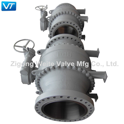 Full Port Gear Dioperasikan 36 Inch Ball Valve WCB Carbon Steel ASME B 16.10