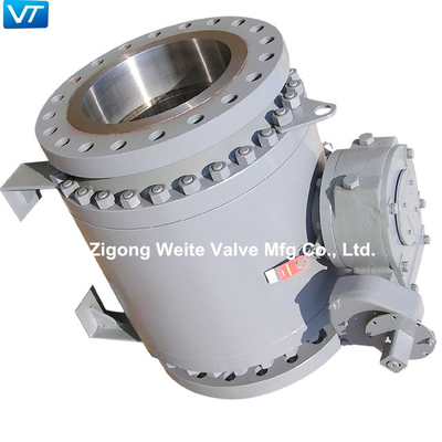 Ditempa 10 &quot;Katup Pipa Minyak API 6D Trunnion Type Ball Valve