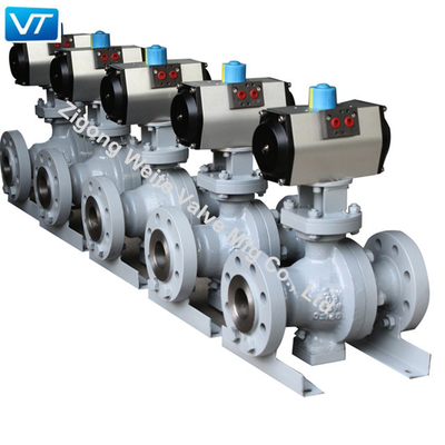 BS5351 2 &quot;Pneumatic Flanged Ball Valve Kelas 600 BS 5351 Ball Valve Dengan Limit Switch Box