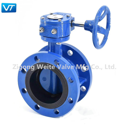 Kekuatan Tinggi Gearbox Butterfly Valve Pipeline Flange Type Butterfly Valve
