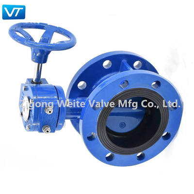 Kekuatan Tinggi Gearbox Butterfly Valve Pipeline Flange Type Butterfly Valve
