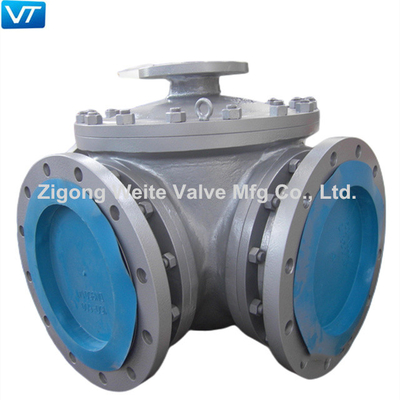 DN250 Pipeline Ball Valve Bare Stem L Tipe Tiga Arah 16 Inch