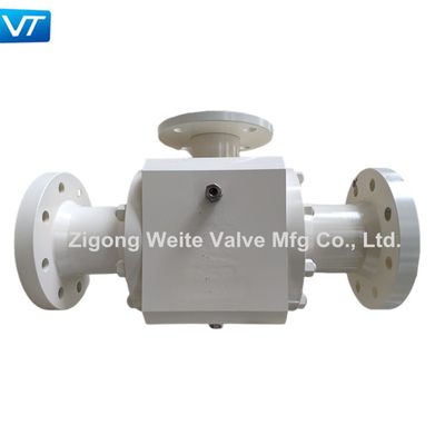 4 Inch Class 300 Oil Ball Valve PTFE Seat Tipe T Tiga Arah Dengan Kapasitas Sirkulasi Besar