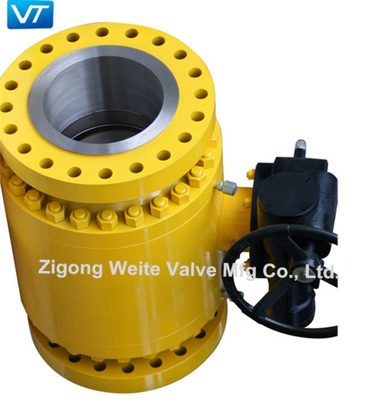 DN200 Soft Seat Ball Valve Gear Dioperasikan Trunnion Mounted