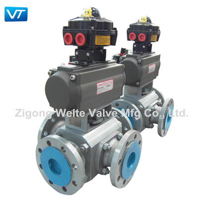 Katup Bola Pipa Perlawanan Cairan Rendah Gas Over Oil Actuated API 607 ​​Ball Valve