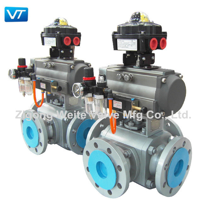 Katup Bola Pipa Perlawanan Cairan Rendah Gas Over Oil Actuated API 607 ​​Ball Valve